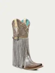 A4514 - WOMEN'S SILVER-GOLD FINISH WITH CRYSTAL FRINGE, HARNESS AND STUDS SNIP T