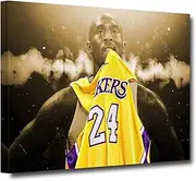 MOSTUNNA Kobe Bryant Canvas Wall Art - Kobe Poster Basketball Player Sports Wall Decor Poster Inspirational Mamba Mentality Motivational Home Decor For Boy’s Living Room Bedroom