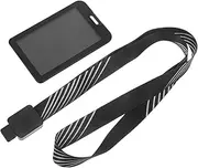 DOITOOL 1 Set Work Permit Card Cover Match Fob Holder Retractable Carabiner Anti-Scratch Cards Covers Credit Card Covers Vertical Card Case Badge Holder Id Card Strap Greet Ribbon Black