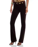 L'Agence Stevie Velveteen High Rise Straight Jeans in Coffee Bean