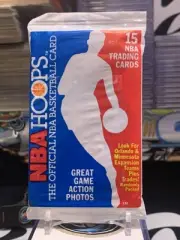 1989 NBA Hoops Sealed Pack with Michael Jordan Card (#200) on Top EF