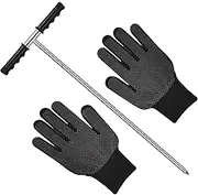Soil Probe Rod, Septic Tank Locator Tool, Adjustable Septic Tank Locating Tool Stainless Steel for Gardening, Ground Probing Pole with T Handle