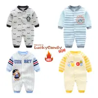 在飛比找蝦皮商城優惠-Luckycandy 嬰兒衣服 0-12m 長袖棉內厚嬰兒衣