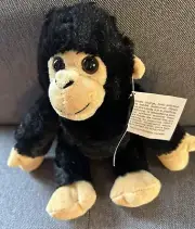 WILD REPUBLIC Baby Chimp 12" Plush Toy Stuffed Animal Monkey Black & Tan