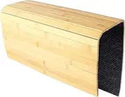 Bamboo Couch Cup Holder With Side Storage Pocket, Nonslip Armrest Tray, Splash Proof Organizer, Space Saving Sofa Arm Table for Drinks and Snacks (B)