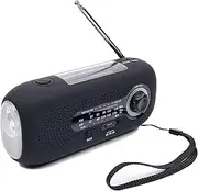 Hank Crank Weather Radio, NOAA Weather Radio AM FM Radio, Waterproof Emergency Radio with LED Flashlight & Cell Phone Charger & SOS Alarm,Built-in 2000mAh Rechargeable Battery