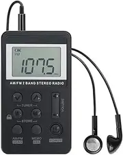 Mellisso Portable Radio FM/AM Dual Band Stereo Radio Digital Portable Mini Radio Receiver with LCD Display Rechargeable Battery