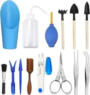 Homagty 14 Pcs Transplanting Tools, Mini Garden Succulent Tool Small Gardening Hand Tools Set for Indoor Miniature Fairy Garden Plant Care