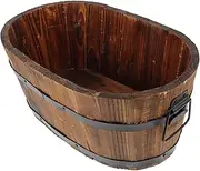 Totority Eplanter Retro Wooden Planter Pot for Garden Flower Vegetable Planting Pot Chic Outdoor Decoration for Home Patio and Balcony Gardening