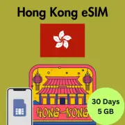 Hong Kong Prepaid Travel eSIM Card 5GB Data 5G / 4G Lte 30 Days