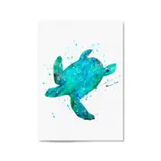 Sea Turtle Cartoon Sealife Nursery Baby Wall Art #1