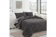 Ramesses Teddy Fleece Comforter Set Charcoal