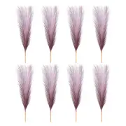 8 Pcs 17 Inch Faux Pampas Grass Artificial Boho Decor Gradient Wine Red