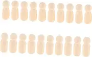 Holibanna Create Your Own Style 20pcs Unfinished Wooden Peg Dolls Paintable Craft Figures for Boys and Girls
