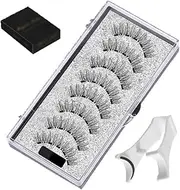 Magnetic Eyelashes with Applicator, Upgrade Magnetic Lashes Natural Look, No Glue Eyeliner Needed Soft Reusable False Eyelashes, Lightweight Waterproof Magnets Lashes for Daily(Style A,MB6K-5)