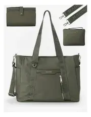 [Madison Accessories] Anita Large Nylon Baby Bag with Change Mat, Stroller Clips with Zip Pouch