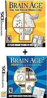 (2) Games - Brain Age Part 1 and 2 Bundle For Nintendo DS. Train Your Brain!