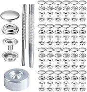 Stainless Steel Snap Fastener, 200 Pieces 15mm Heavy Duty Snap Button Press Stud Cap for Marine Boat Canvas Bag Leather DIY Craft
