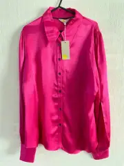 BODEN pink satin Dart Detail Fitted shirt size 16R NEW......T1109