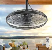 Outdoor Ceiling Fans with LED Lights & Remote Control, 20'' Gazebo Fan