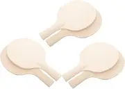6pcs Wooden Table Tennis Blanks Craft Pong Rackets Unfinished Rackets with Grips