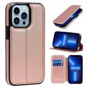 iPhone 13 Pro Case Leather Wallet Flip Phone Case - Pink