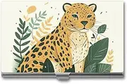 [VFMKT] Slim Metal Business Card Holder Portable Business Card Case Pocket Name Card Holder Animals on Leaves Wallet for Men Women Office Travel