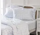 Martha Stewart Printed 250Tc Egyptian Cotton 3 Pc Twin Sheet Set Blue Medallion
