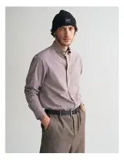 [Gant] Regular Fit Micro Gingham Poplin Shirt in Plumped Red