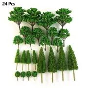 Model Tree Artificial Tree Set Train Railroad 24 Piece 24Pcs Decoration