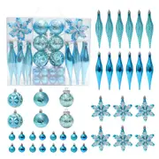 40Pcs Christmas Ball Ornaments Set Christmas Baubles Hanging Christmas Tree Ball-Blue