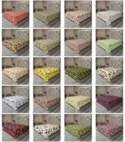 Ambesonne Fruits Print Flat Sheet Top Sheet Decorative Bedding 6 Sizes