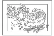 New Rug Hooking Pattern " SALAD BOWL BUNNY" on linen