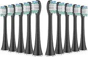 NWHEJIRM Tooth Brush Heads, Compatible For Aquasonic Black Series Pro Vibe Series Duo Pro Series Electric Toothbrush Heads Replacement Refill Bristle(10pcs black)
