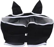 Horse Fly Mask Breathable Comfortable Fine Mesh Design for Horse Ears (Black)