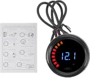 X AUTOHAUX 2" 52mm DC 12V Voltage Gauge Colorful Digital & Analog Voltmeter Gauge 8-18V 1 Pc Cable Universal Car Voltage Meter Black Black Blue