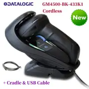 New Datalogic GM4500-BK-433K1 Cordless 2D Barcode Scanner w/USB Cable Cradle