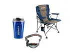 Kings Deluxe Arm Chair 200kg Rating + Coffee Cup+ Illuminator LED Head Torch