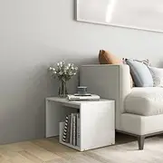 vidaXL Side Table Coffee Indoor Living Room Bedroom Office Sofa Accent End Couch Table Magazine Rack Home Furniture White Engineered Wood