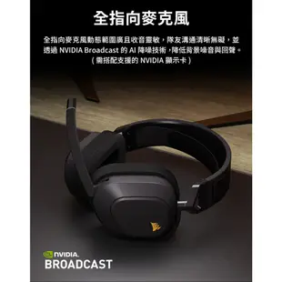 CORSAIR 海盜船 HS80 MAX WIRELESS 無線 電競耳機 鋼鐵灰 白色 藍牙 杜比音效 玩家空間