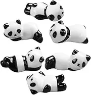 HEALEEP 6pcs Panda Shape Ceramic Chopstick Holder Cute Decorative Cutlery Rest for Spoons and Forks Dining Table Accessory for