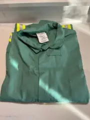 4XL-XT Magid IND2530HV 12 oz. 100% FR Cotton Jacket with Hi-Viz Stripes Green