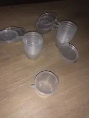 12 Unused Crafting, Coin, Pill Storage Container Bottles W Snap Lid.