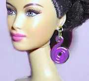 Dreamz PURPLE SWIRL EARRINGS MOD Avant Garde Jewelry for 11.5" doll