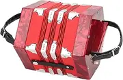 Concertina Accordion Portable for Adults Professional Musical Instrument Supplies, Accordion with Adjustable Hand Strap and Carry Bag for Adults Kids Children Beginners Gifts (Red)