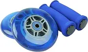 (Blue/Blue) - Replacement Razor Scooter Wheels, ABEC 7 Bearings, Handle Bar Grips