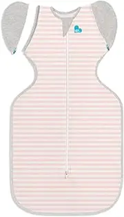 Love To Dream Swaddle Up Transition Suit, Baby Swaddle, Unique Self-Soothing Sleeves Design, Zip-Off Wings, 1.0TOG All Seasons Wearable Blanket, Large (6-9 Months), Dusty Pink