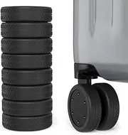 [GXGM] Pack of 8 Suitcase Wheels Replacement Silicone Wheel Cover for Luggage Suitcase Wheels Protection Mute Non-Slip Waterproof for Office Chairs and Most Spinner Wheels (Black), a, A