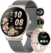 HIRREO Smart Watches for Women, 1.43" AMOLED Smartwatches, 100+ Sports Modes Fitness Tracker, 5ATM Womens Waterproof Watch with IP68/Bluetooth Calling, Smartwatch for Android/iOS