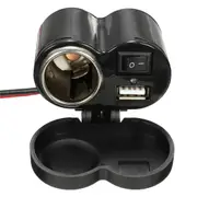 2 Pcs 12V-24V Motorcycle E-bike USB Charger Socket with ON-OFF Button